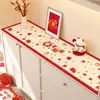 Mantel para Mesa Aparador de Año Nuevo 2026 Modelo Nuevo Año del Caballo Alfombrilla Protectora para Encimera de Mueble de TV Alfombrilla Roja Anti-Suciedad para Zapatero para el Año Nuevo