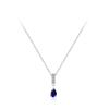 Collar con Colgante de Gota de Agua Azul Zafiro Nuevo de Plata Esterlina S925 para Mujer Lujo Accesible Estilo Europeo y Americano Cadena de Clavícula de Alta Gama