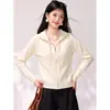 Sí Suéter sencillo con cuello medio alto, cárdigan de punto de manga larga para mujer, nuevo estilo de otoño, top holgado y adelgazante