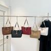 Bolso de Hombro Tejido de Moda para Mujer 2025 Primavera Nuevo Gran Capacidad Elegante Estilo Coreano Bolso de Hombro Sencillo