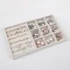 *Caja de joyería forro esponja almohadilla caja de pendientes joya de mano caja de almacenamiento de joyas interior de cajón rejilla de terciopelo