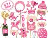 PZ106 19 accesorios de cumpleaños para niñas, accesorios de alegría para festivales, suministros para fiestas, ceremonias fotográficas
