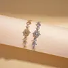 Estilo Lujo Accesible Europeo y Americano Flor de Copo de Nieve de Zirconia Pulsera Ajustable Estilo Palacio Retro Exquisita Ecológica Joyería de Mano de Alta Gama