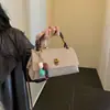 Bolsa de mão feminina de alta qualidade, nova bolsa de ombro de couro macio para trabalho, bolsa transversal de couro com cera de óleo Maillard vintage