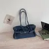Bolso de Mezclilla Lavada de Moda para Mujer 2026 Nuevo Bolso de Hombro de Mezclilla de Gran Capacidad Bolso de Mano Desgastado para el Trabajo