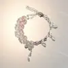 Super HadaTarde Flor de Cerezo Mariposa Pulsera Juego de Cinco Dulce Estilo Flor de Cerezo Mariposa Danza Pulseras Regalo para Mejor Amiga o Novia