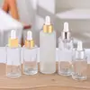 Garrafas de Óleo Essencial Fosco Atacado, Frascos de Essência Transparentes, Frascos Dispensadores Cosméticos Portáteis de Viagem, Frascos de Amostra de Produtos para Cuidados com a Pele