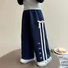 Moda de Primavera y Otoño, Pantalones Nuevos para Niñas, Pantalones de Pierna Ancha, Pantalones Rectos Versátiles Casuales Sueltos con Lazo