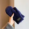 Nuevos Guantes de Invierno para Mujer, Tejidos con Forro Polar, Engrosados para Calidez, Manoplas para Estudiantes, Adecuados para Ciclismo al Aire Libre en Invierno, Algodón a Prueba de Frío