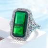 Wish Anillo Creativo Europeo y Americano de Venta Caliente Gema Esmeralda Natural para Mujer Anillo de Bodas Anillo de Cristal Verde Venta Directa