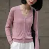 Cárdigan de punto minimalista con cuello en V versátil para mujer, chaqueta suéter elegante de manga larga para superponer, top fino