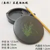 Tinta para Piedra de Tinta Caliente Hidratante de Doble Círculo con Tapa Cartucho Depósito de Tinta Piedra de Tinta Creativa Piedra de Tinta Especial para Caligrafía Onda de Agua Piedra de Tinta Original