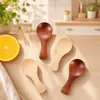 Colher de madeira infantil estilo japonês, anti-queimadura, isolada, colher pequena de madeira maciça, colher para comida de bebê de jardim de infância, colherzinha de madeira para sorvete