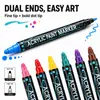 Pintura Corporal Tatuaje de Doble Punta, Pincel para Maquillaje Facial de Fiesta y Festival, Pluma de Graffiti DIY Impermeable de Secado Rápido para la Piel