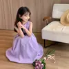 Vestido chaleco estilo coreano estilo western para niñas, nuevo de verano, dulce, estilo princesa para niños, falda de algodón de alta gama, moda