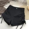 Verano 2022 Nuevo Talla Grande Gordo mm Pantalones de Pierna Ancha para Mujer Cintura Alta Adelgazantes Look Tirantes Shorts Línea A Negro Casual Hot Pants