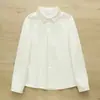 Camisa feminina de algodão puro escovado de manga longa, design básico com colarinho, disponível em várias cores, uma camada interna simples e versátil para o uso diário