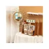 Espelho de Penteadeira para Jardim de Infância Arranjo Criativo Decoração Estação de Autoatendimento Tecelagem Manual Decoração de Espelho de Rattan Prateleira de Armazenamento