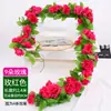 Rosa Artificial Flor Falsa Guirlanda Pendurada na Parede Enrolada em Tubos de Água de Ar Condicionado para Bloquear e Decorar Teto da Sala de Estar Plantas de Plástico
