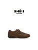 Sheil Busan Trendy Blogger~ Sapatos Casuais Planos com Cadarço e Velcro Renda Retro Sapatos de Treino de Ballet Femininos
