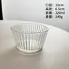 Estilo Coreano Estilo Ins Tazón de Vidrio Rayado Transparente Simple Frutero Ensaladera Pequeño Tazón Doméstico Tazón para Helado Postre