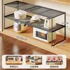 Prateleira para Micro-ondas de Cozinha Casa Rack de Armazenamento Multifuncional para Temperos Prateleira Camada Interna Expansível para Armário Sob a Pia