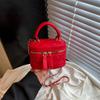 Bolso de Mano Acolchado Estilo Tweed para Mujer 2025 Nuevo Bolso Mini Caja Cadena Diagonal de un Solo Hombro Francés Bolso Cuadrado Pequeño
