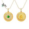 Colgante Redondo de Bebé Buda de la Fortuna de Oro Imitación, Joyería de Oro Arenoso Vietnamita para Mujeres, Mismo Estilo que en la Transmisión en Vivo, Venta al por Mayor y Dropshipping