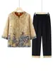 Conjunto de Verano para Mujeres de Mediana Edad y Mayores: Nueva Camisa Estilo Chino para la Abuela, Conjunto de Dos Piezas para la Madre, Ropa para Señoras Mayores