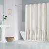 Cortina de ducha de encaje con volantes transfronteriza, tela impermeable, color sólido, falda empalmada, cortina divisoria de baño, venta al por mayor