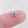 Brinco de Liga de Titânio F136 Cauda de Broca Unha de Osso da Orelha Borboleta Opala Zircônia Unha do Nariz Unha do Lábio Joia para Body Piercing de Titânio G23