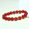 Pulseira de Contas de Ágata Vermelha Natural Estilo Antigo para Mulheres no Ano do Zodíaco, Pulseira de Contas Multi-Voltas DIY Estilo Igual ao de Zhao Lusi Venda por Atacado