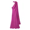 Verão Nova Roupa Feminina Estilo Europeu e Americano Moda Slim Simples Fita Decote Halter Sem Costas Vestido Longo