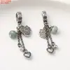 Plata de Ley Hoja de Loto Calabaza Libélula Vaina de Loto Flor Pequeña Borla de Bendición Colgante Retro Viejo Material para Manualidades DIY