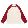 Playera personalizada de manga larga para hombre y mujer, holgada, moda, ropa de trabajo, 250g, cuello redondo, algodón, combinación de colores, playera cultural, ropa de clase, logotipo impreso
