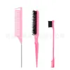 Conjunto de Pentes para Tingir Cabelo, Pincel Penteador para Mechas Ferramentas de Penteado, Pincel para Sobrancelhas, Pente para Desfiar, Pente de Cauda para Separar Conjunto de Três Peças