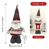 Muñeco de muñeco de nieve y reno navideño con patas retráctiles, gorro tejido, adorno para escaparate, decoración marrón transfronteriza