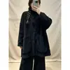 Jaqueta Corta-vento de Veludo Cotelê de Cor Sólida com Decote V, Manga Longa, Bolsos Grandes, Casual Solta para Outono