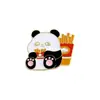 Broche Panda Fofo Desenho Animado Estilo Chinês Insígnia Animal para Bolsa Acessórios de Decoração para Roupas Broche de Pin com Corrente de Panda Gigante