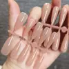 Uñas de Arte para Uñas, Uñas Color Puro Brillante Color Nude Usables, Uñas Pre-Hechas, Extensión Completa, 30 Tiras de Uñas Postizas, Una Pieza Envío Directo