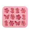 En Stock 12 Diferentes Flores Consecutivas Forma de Mariposa Molde de Silicona Molde para Pastel Chocolate Molde para Hielo Molde para Pegamento