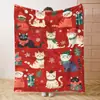 Manta navideña de Amazon más vendida transfronteriza con diseños de muñeco de nieve y renos, diseño de árbol de Navidad, manta suave y amigable con la piel