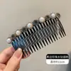 Pente de Cabelo de Pérola Levemente Luxuoso para Arrumar Franjas e Fios Soltos, Presilha de Cabelo Feminina para a Nuca, Acessório de Cabelo Feito à Mão