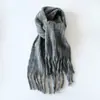 Bufanda de Lana de Moda Europea y Americana al por Mayor Punto Stock Bufanda a Cuadros Invierno Mohair Bufanda Cálida para Hombres y Mujeres Bufanda para el Cuello