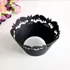 Decoração de festa de fim de ano borda de papel de bolo laser vazado Halloween bruxa preta abóbora renda bolinha atacado