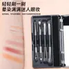 Conjunto de Caixa Espelhada com Pincéis de Maquiagem Portáteis Personalizados de 4 Peças com Ponta Dupla para Esfumar Sombra, Detalhar Corretivo e Pincel de Delineador Cangzhou