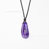 Colgante de Piedra Pulida de Cristal Natural de la Fábrica de Origen, Piedra Bruta Pulida y Perforada, Collar Unisex de Moda al por Mayor