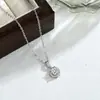 Collar Nuevo Estilo Huevo de Paloma con Diamantes Brillantes para Mujer, Lujo Ligero, Elegante, Inspirado en Instagram, Creativo, Cadena para Clavícula Estilo Europeo y Americano