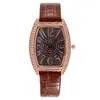 Transmisión en Vivo de Douyin Popular Moda de Comercio Exterior Barril Diamante Reloj de Mujer Correa de Reloj de Mujer Estilo Reloj de Cuarzo Procesamiento y Personalización