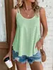 2023 Camisola de Hombro Cruzada Europea y Americana Estación Independiente de Amazon Cuello Redondo Jacquard Sin Mangas Camisa Base para Mujer